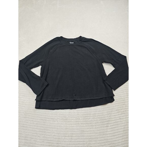 Eileen Fisher Shirt Womens Small Black Long Sleeve Oversized Crew Neck Boxy - Picture 1 of 7